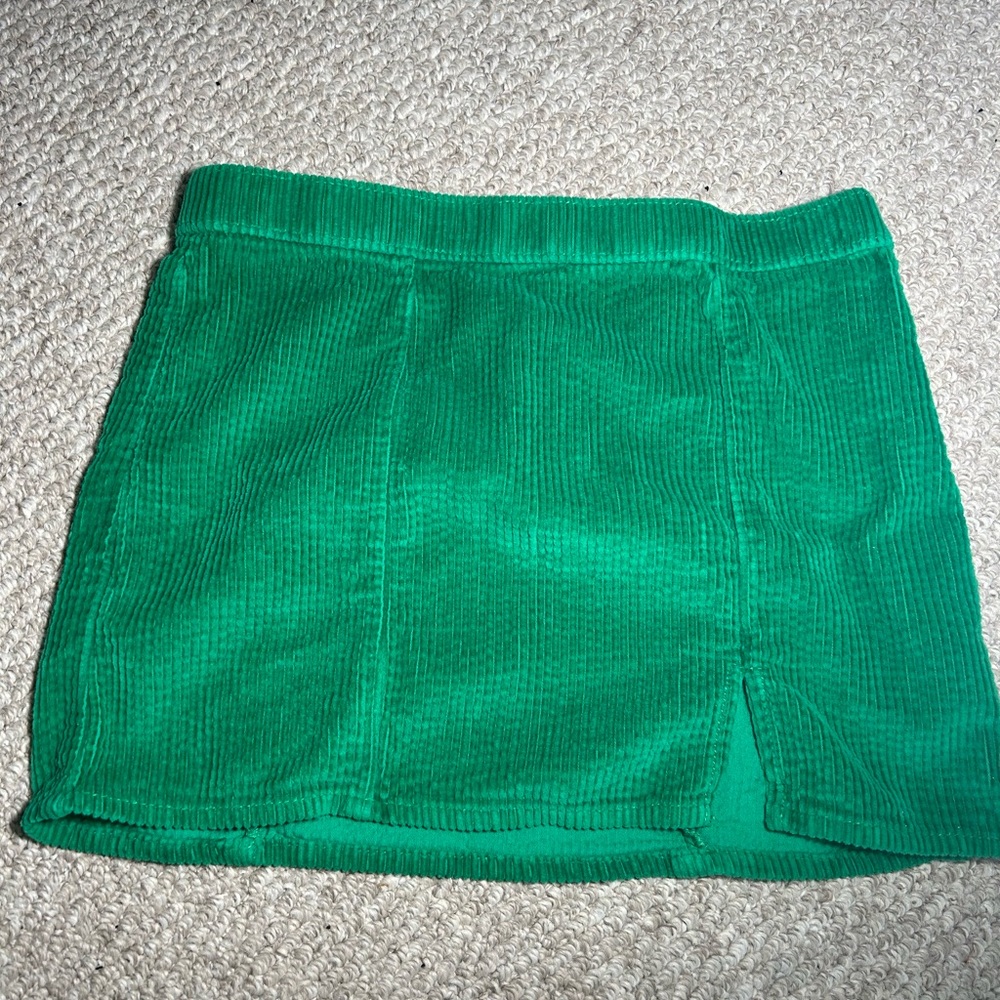Aerie Green corduroy micro mini skirt